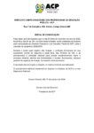 ACP publica edital de convocação para eleições em 3 de novembro
